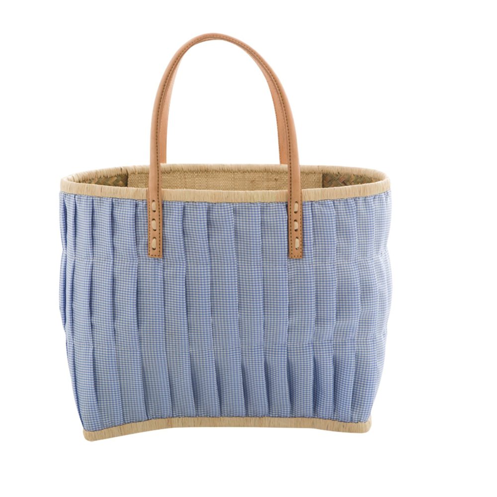 rice korbtasche medium vichy blau