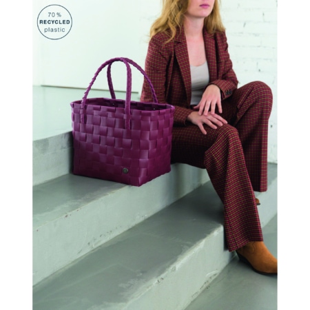 handed by flechtkorb paris shopper burgundy