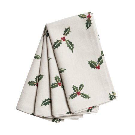 sophie allport stoffservietten 'christmas holly & berry', 4 stück