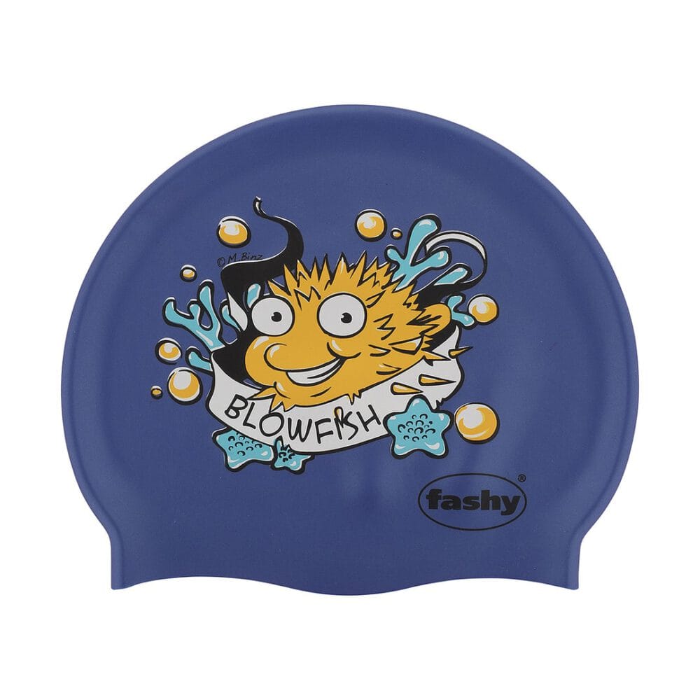 kinderbadehaube, verschiedene prints - blau