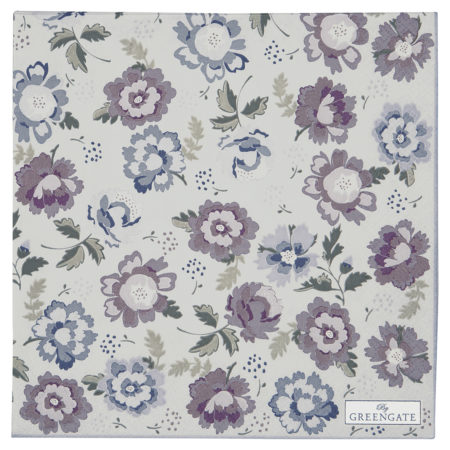 greengate papierservietten large 'beatrice', pale grey