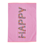 rice geschirrtuch happy - pink print