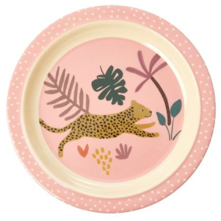 rice kinderteller jungle print, rosa