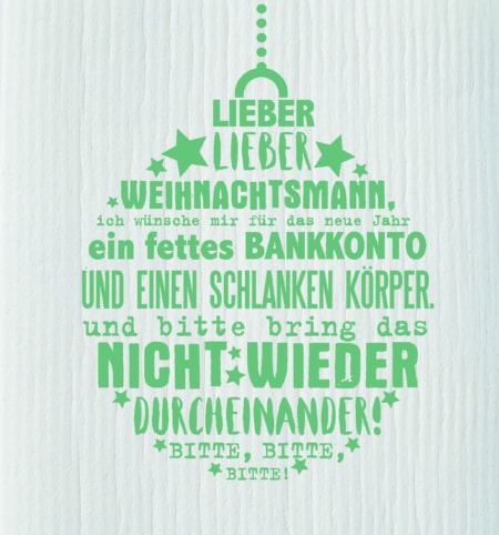 schwammtuch 'lieber weihnachtsmann'