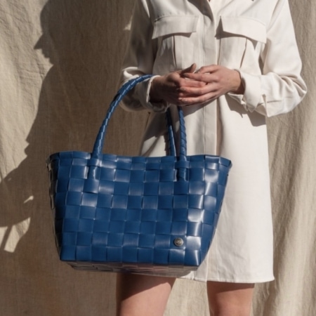 handed by flechtkorb paris shopper ocean blue