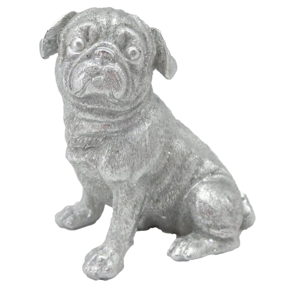 hund sitzend, silber