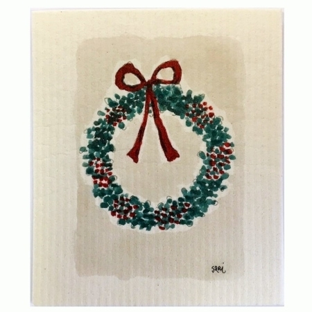 schwammtuch 'wreath with berries'