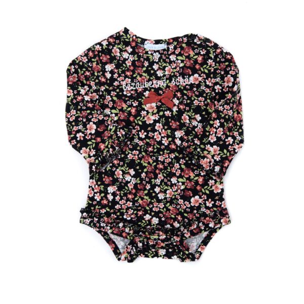 louis & louisa baby body 'bezaubernd schön' weiß/blumen