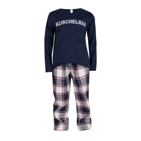 louis & louisa kinder-pyjama 'kuschelbär', blau/flanell
