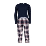 louis & louisa kinder-pyjama mit tasche, blau/flanell