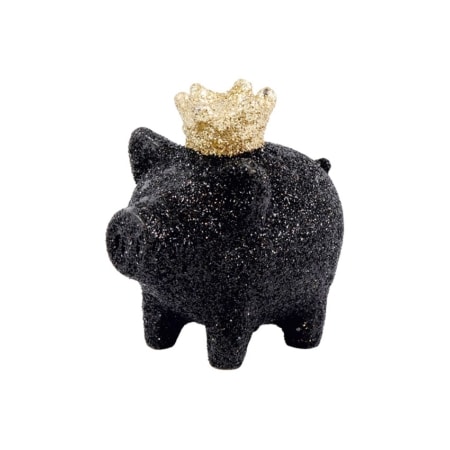 glücksschweinchen mit krone 'blacky pig'