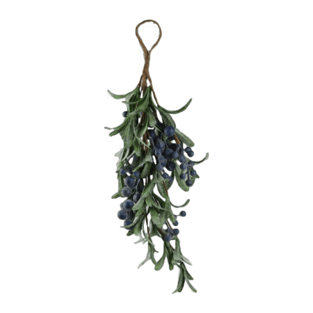 weihnachtszweig blaue beeren, 45 cm