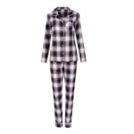 louis & louisa damen-pyjama mit knopfleiste blau/flanell