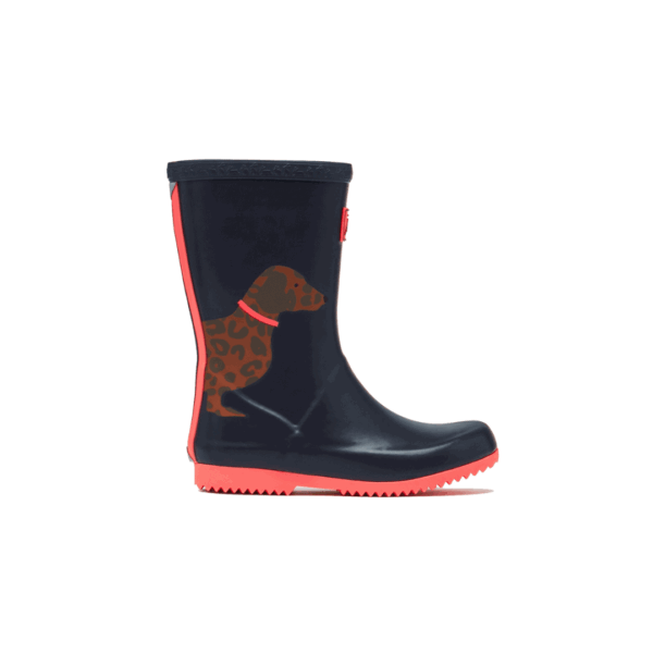 tom joule kindergummistiefel - blue/sausagedog
