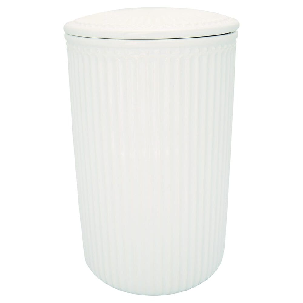 greengate storage jar l, white