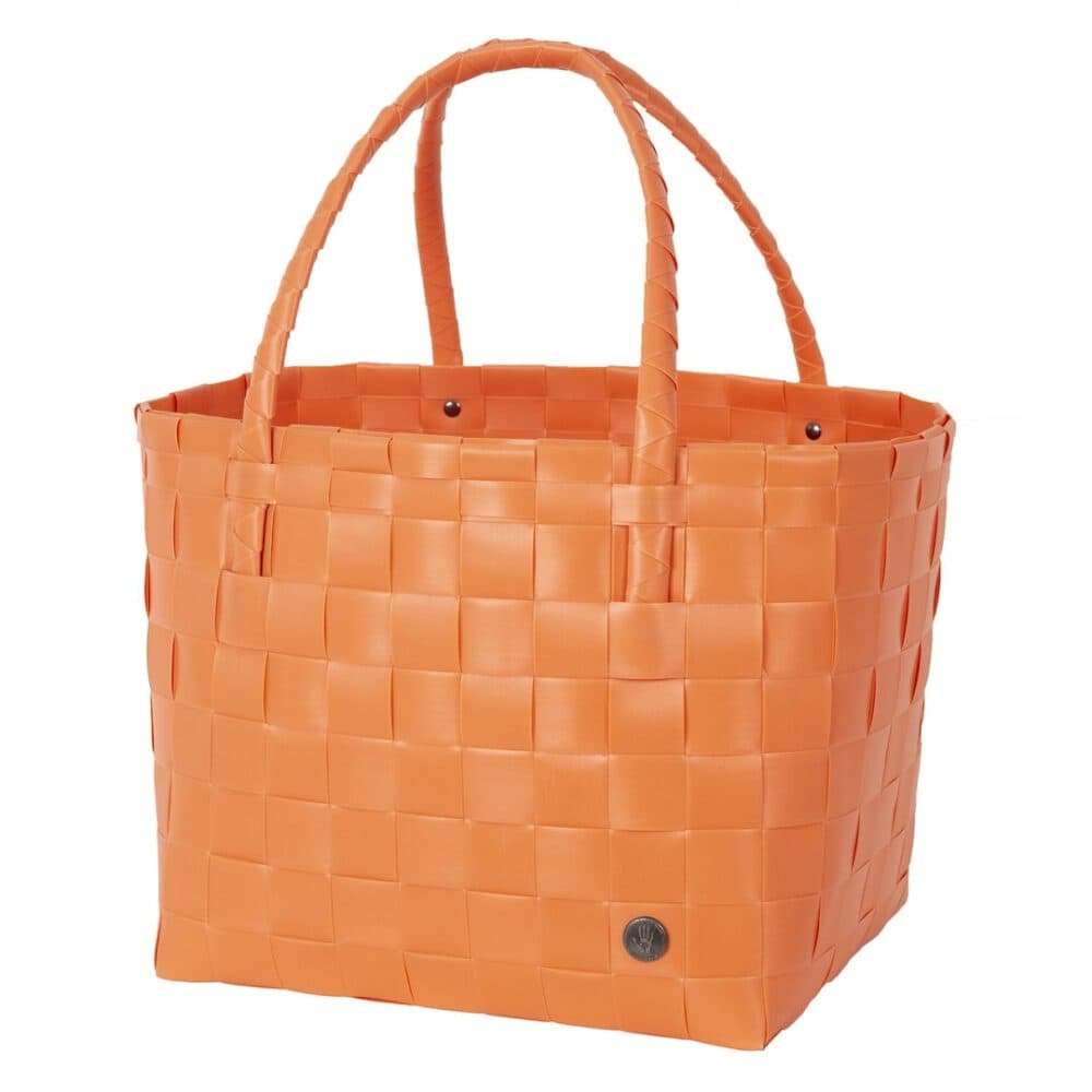 handed by flechtkorb paris shopper coral orange