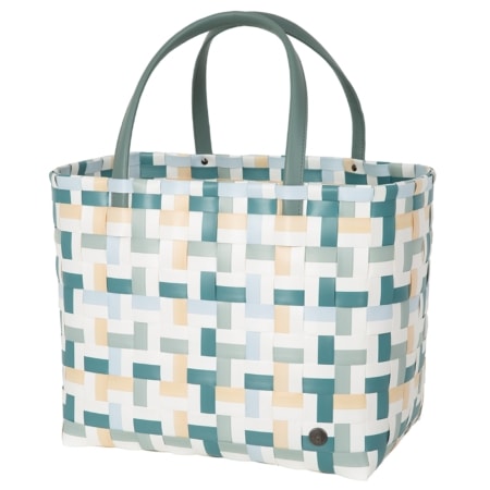 handed by flechtkorb fifty-fifty shopper teal blue mix