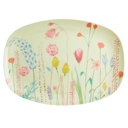 rice rechteckiger teller summer flowers