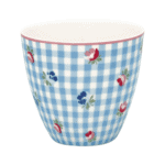 greengate tasse 'viola' latte cup check pale blue