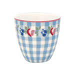 greengate tasse ‘viola’ mini latte cup check pale blue