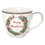 greengate tasse 'charline' merry christmas white