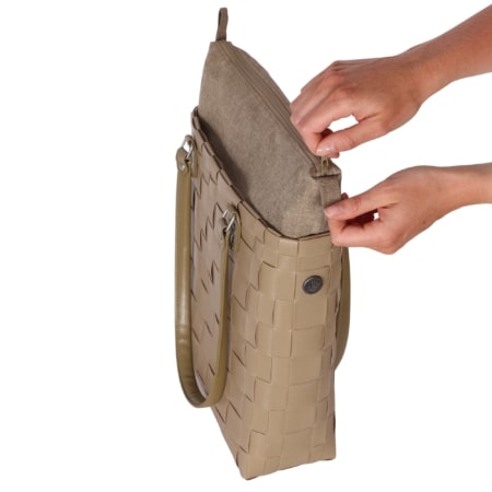 handed by flechtkorb soho shopper khaki