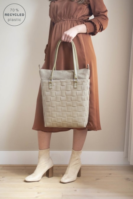 handed by flechtkorb soho shopper khaki