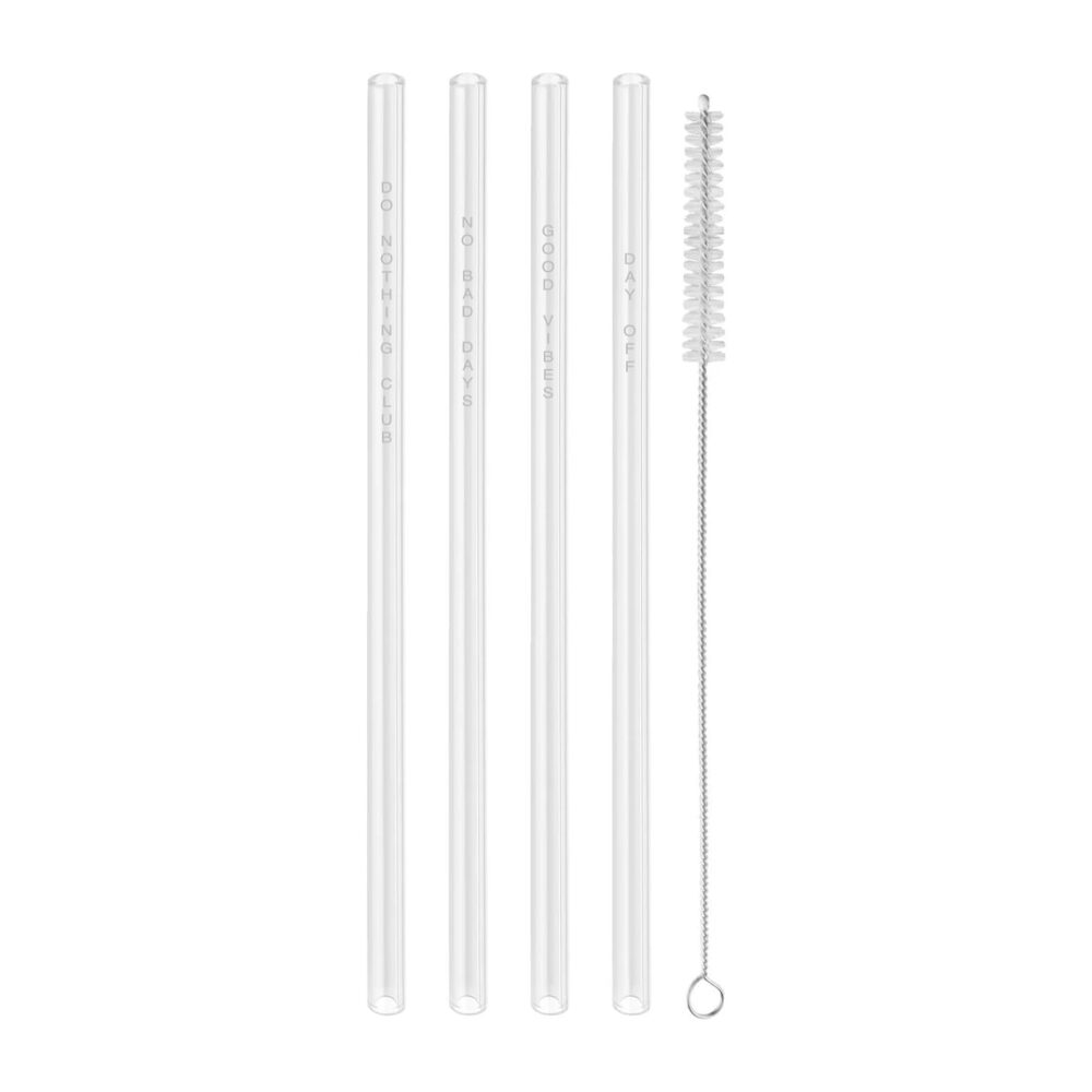 eulenschnitt glasstrohhalme “no bad days” 4er set