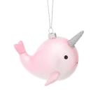 sass & belle christbaumanhänger "pink narwhal"