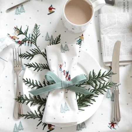 sophie allport stoffservietten “skiing” 4er set