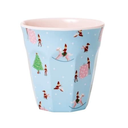 rice becher "xmas elf" print, blau