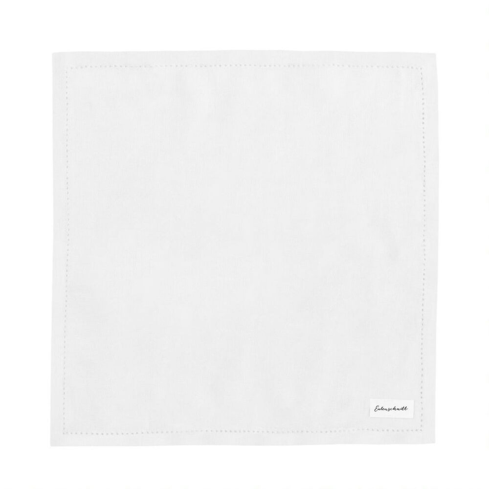 eulenschnitt leinenservietten weiß, 4er set
