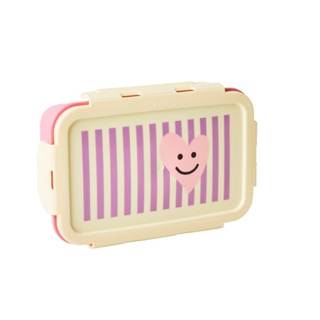 rice lunchbox, soft pink heart print