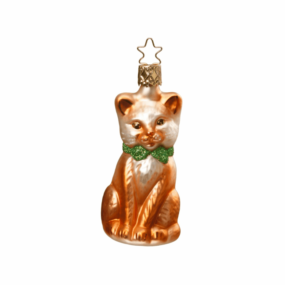 inge glas christbaumanhänger "schmusekätzchen", braun