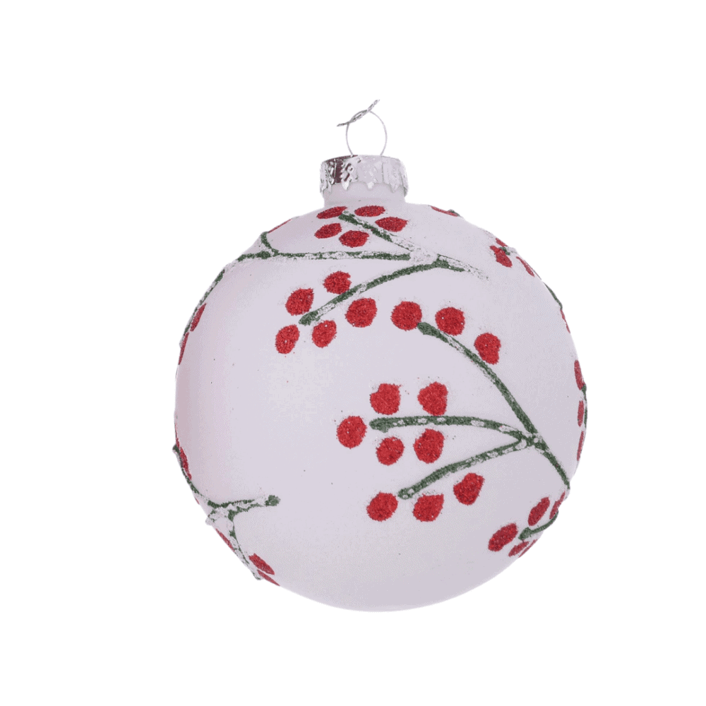 boltze christbaumkugel "winterberry", rot