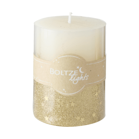 boltze stumpenkerze "lights", gold