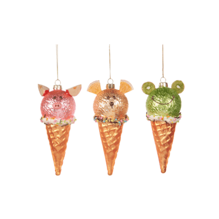 goodwill christbaumanhänger "animal ice cream", 3 farben - rosa