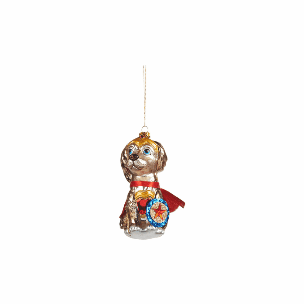 goodwill christbaumanhänger "superhero dog", 3 farben - schwarz