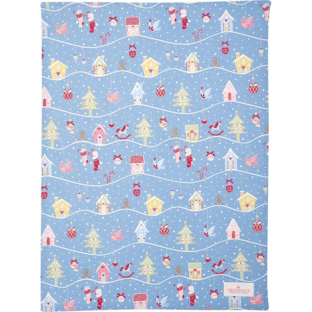 greengate geschirrtuch ‘laura christmas’ dusty blue