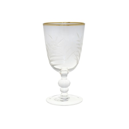 greengate wasserglas mit goldrand, transparent
