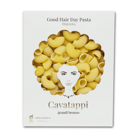 greenomic good hair day pasta, cavatappi grandi bronzo