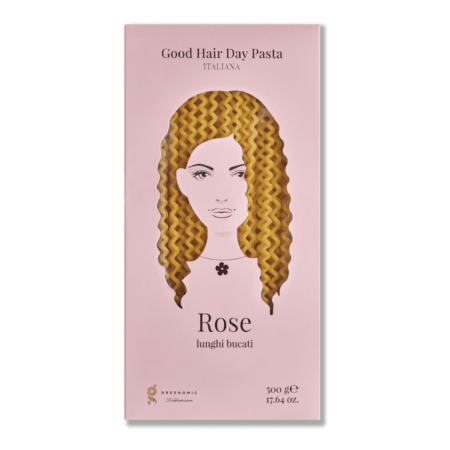 greenomic good hair day pasta, fusilli lunghi bucati, rose