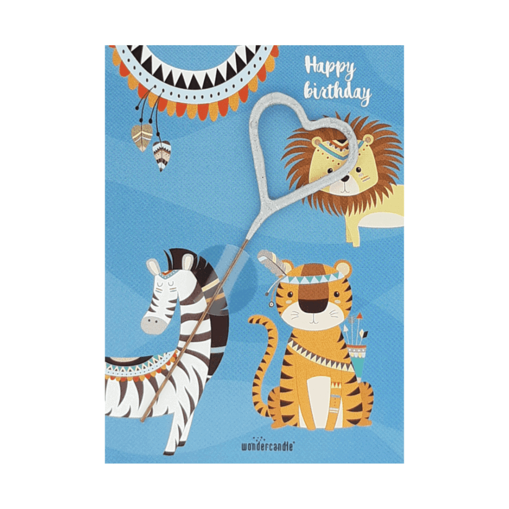 wondercandle, karte mit sprühkerze, animal