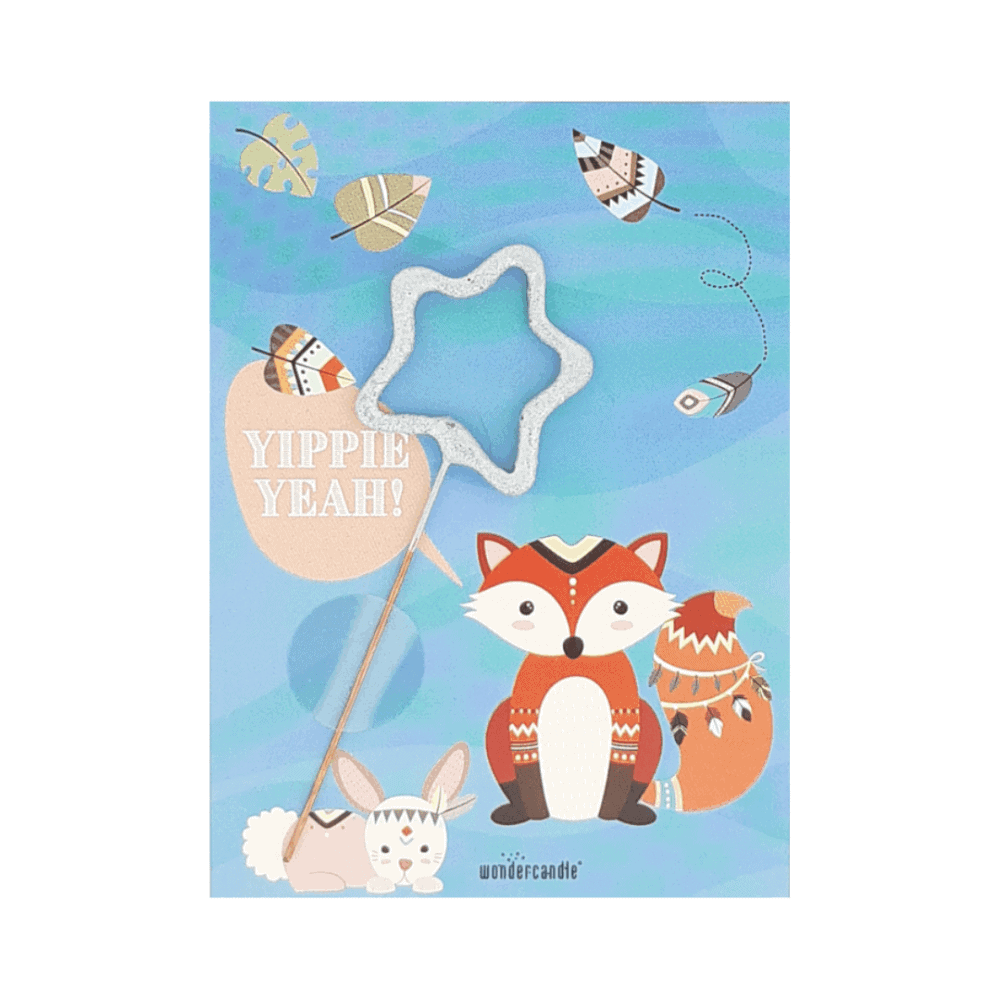 wondercandle, karte mit sprühkerze, yippie yeah