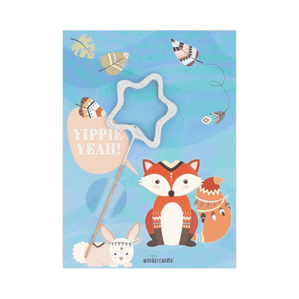 wondercandle, karte mit sprühkerze, yippie yeah