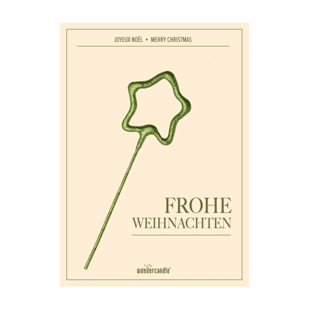 wondercandle, karte mit sprühkerze, frohe weihnachten