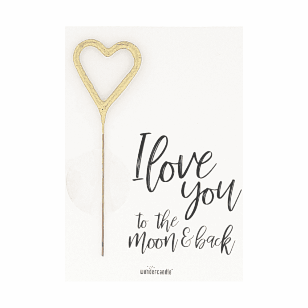 wondercandle, karte mit sprühkerze, love