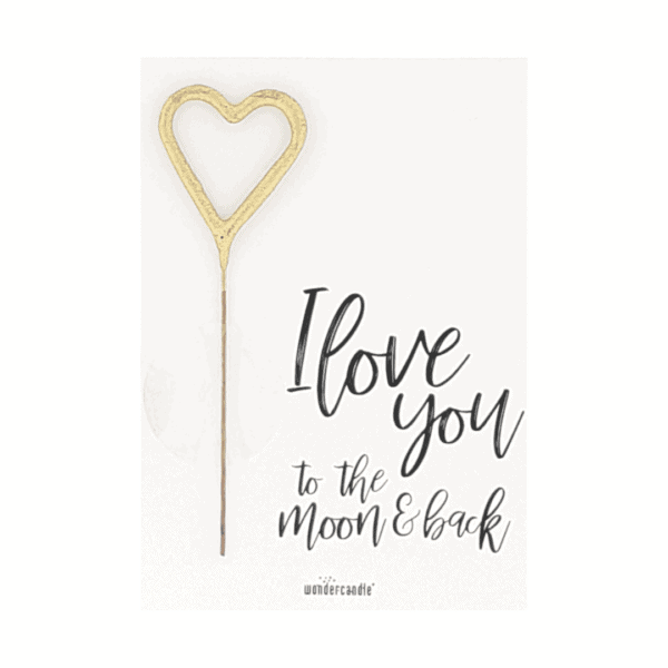 wondercandle, karte mit sprühkerze, love
