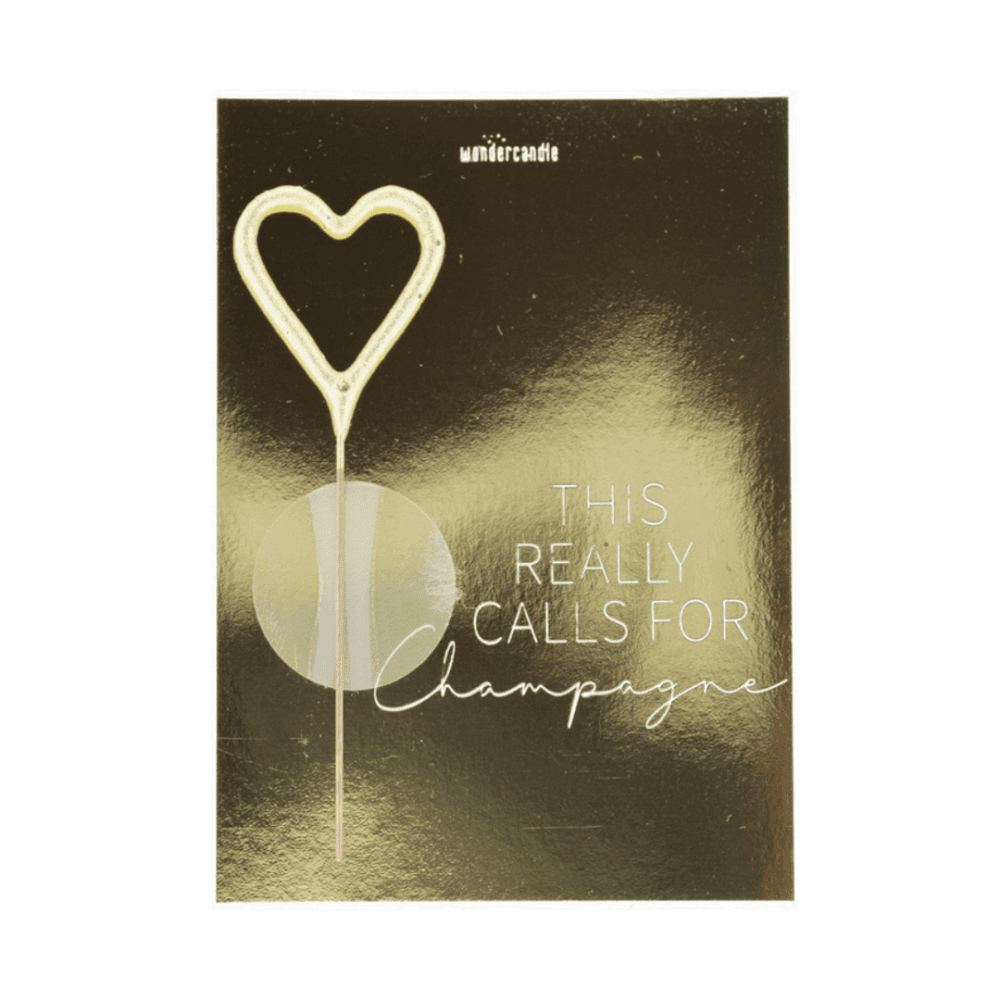 wondercandle, karte mit sprühkerze, champagne