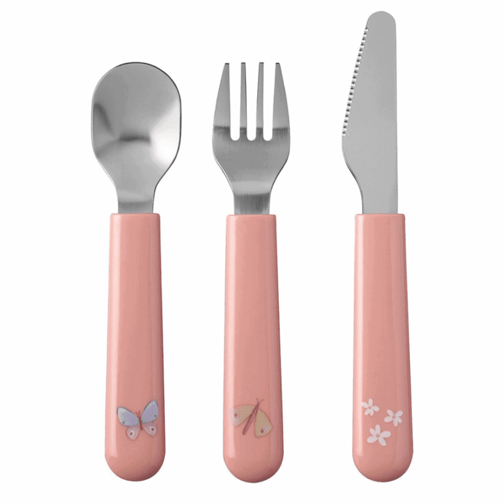 mepal kinder-besteckset mio 3-teilig "flowers & butterflies"